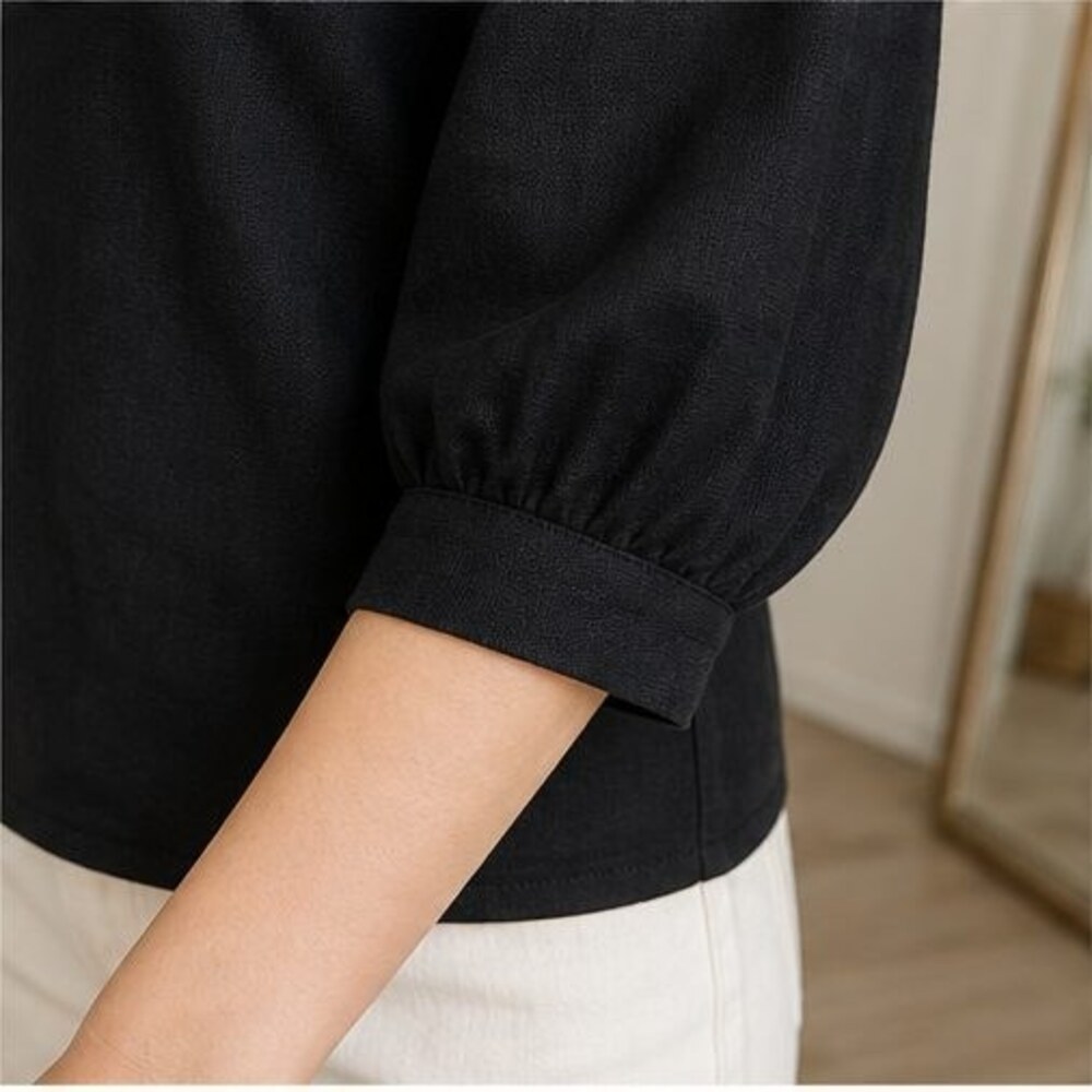 Black Ruffle Blouse - Picture 5 of 6